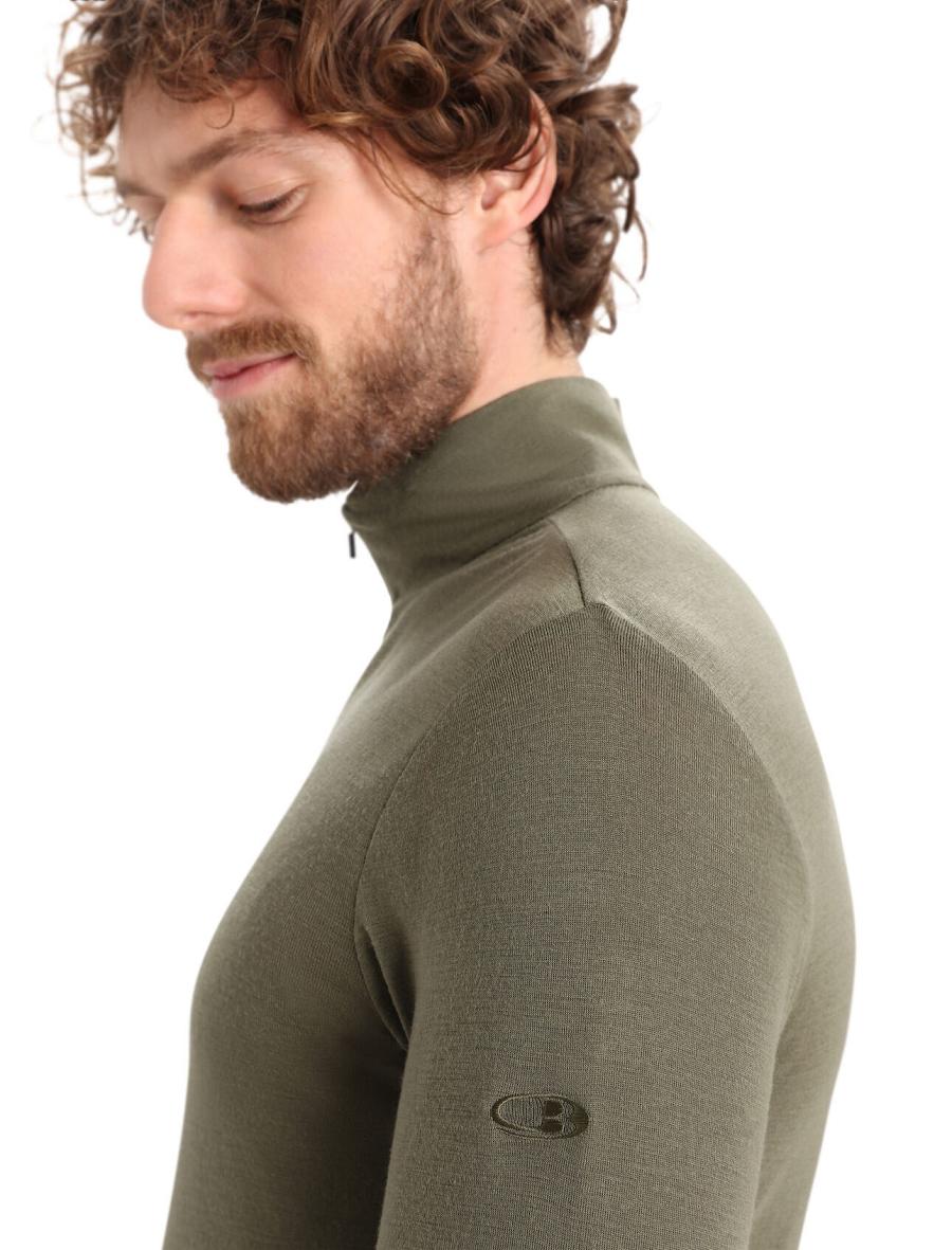 Men's Icebreaker Merino 175 Everyday Long Sleeve Half Zip Thermal Top Base Layers Loden | CA 1578BEXC